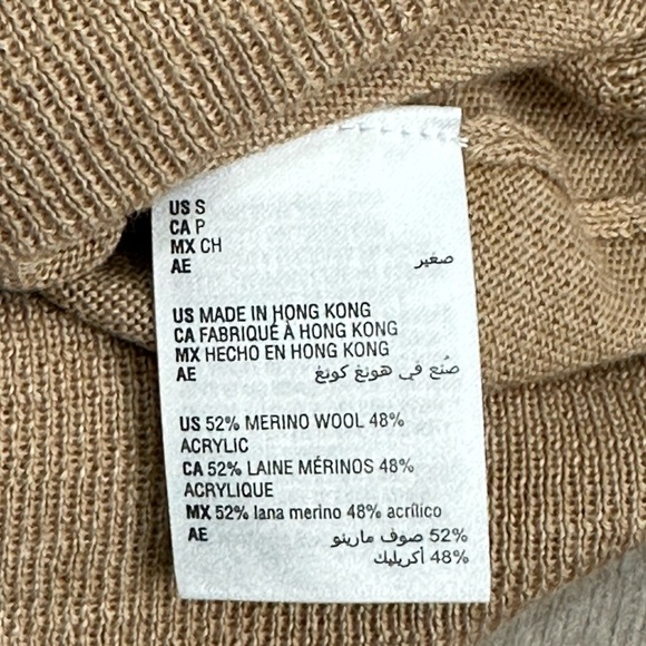 Womens Charter Club Small 4 - 6 Sweater Crewneck Tan Long Sleeve Merino Wool NWT - Picture 8 of 8